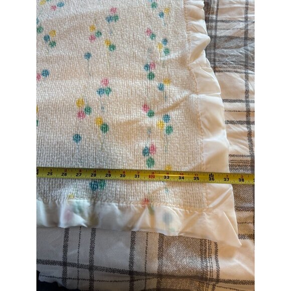 Baby Morgan Vintage Cozy 100% Orlon Balloon Print Satin Edge Made in USA - Picture 8 of 11